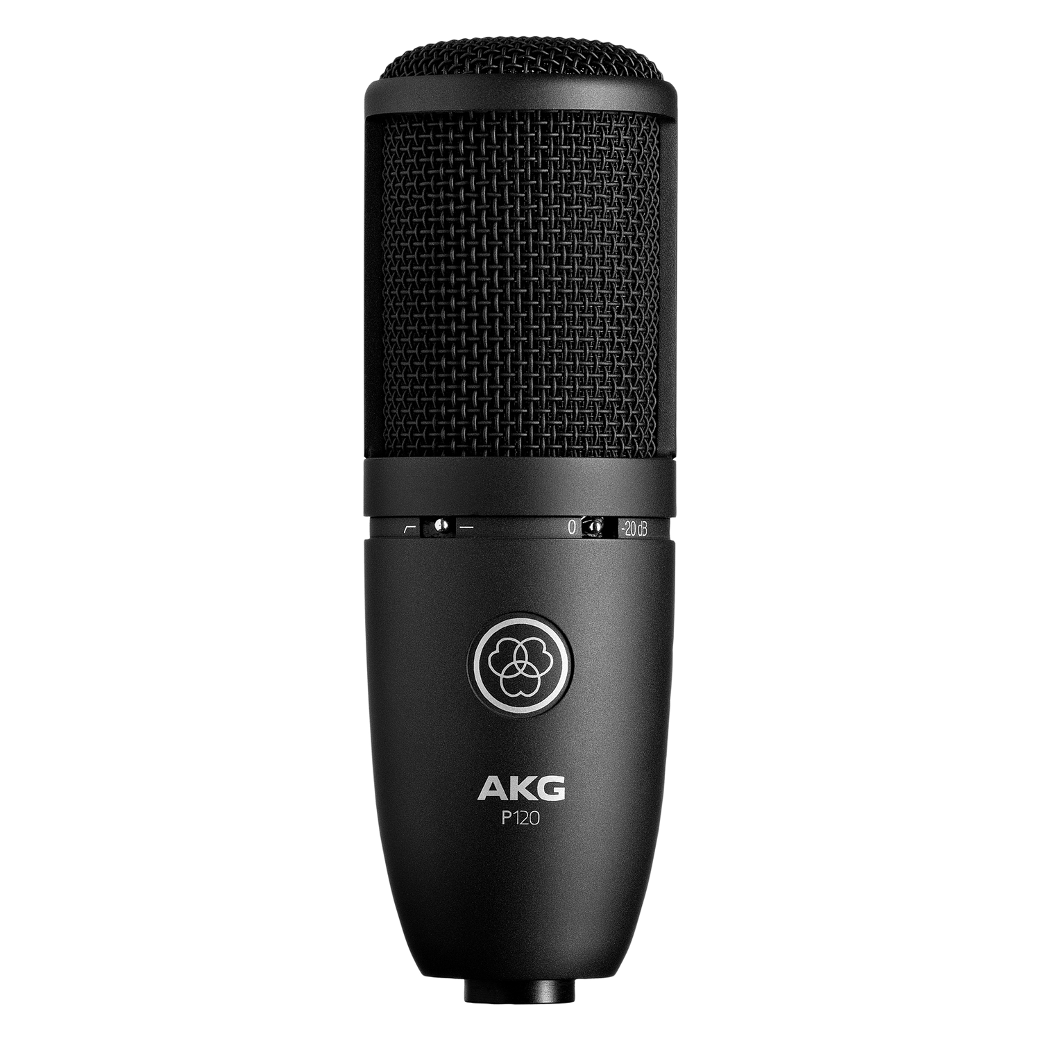 AKG P120 Micrófono Profesional de Estudio, Respuesta de Frecuencia 20Hz-20kHz, Atenuador de -20dB y Filtro de Corte de Bajos