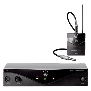 AKG PW45 Band-A Sistema Inalámbrico Analógico UHF Modulación FM y Salidas Balanceadas XLR, Plug para Aplicaciones Profesionales