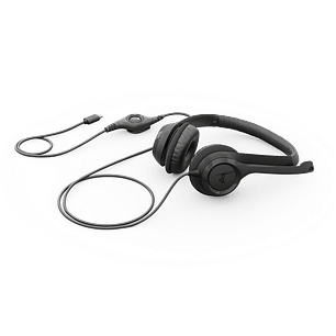Logitech H390 Auriculares USB-C, Micrófono Bidireccional, Cable 1,9 m, Audio Claro, Compatible PC Mac Chromebook, Controles Integrados, Confort Largo Uso, Negro