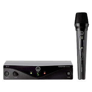 AKG Perception 45 Set de Micrófono Inalámbrico UHF, Rango de Frecuencia U2, 8 Canales Seleccionables y Salida XLR/Plug Balanceada