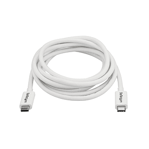 StarTech Cable Thunderbolt 3 de 2m Cable Compatible con USB-C y DisplayPort Blanco