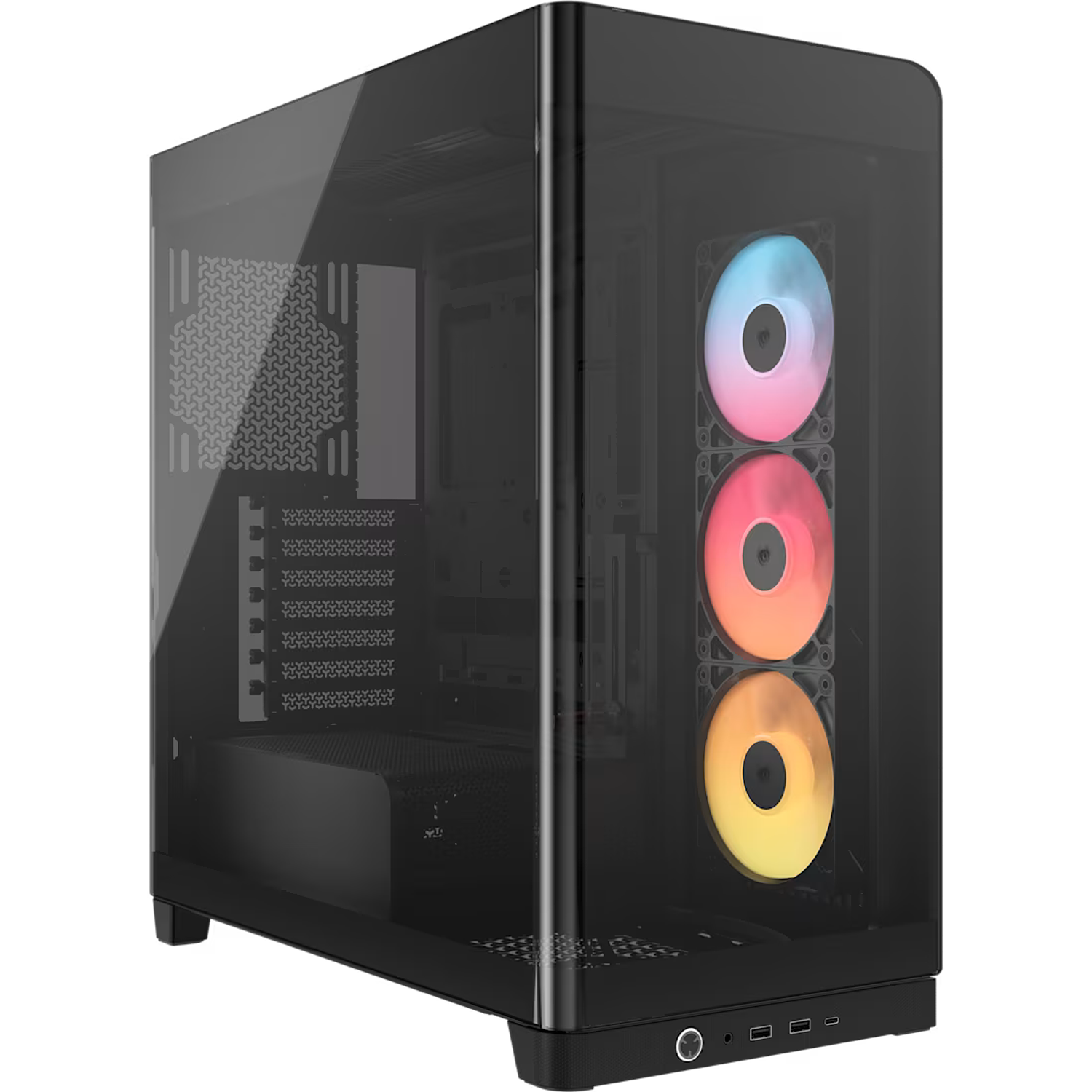 Corsair 4500X RS-R ARGB Gabinete Mid-Tower ATX, Cristal Templado Curvo Panorámico, Airflow 3D-Y, Soporte E-ATX, Ventiladores ARGB Incluidos 1