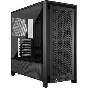Corsair FRAME 4000D ATX Gabinete Mid-Tower, Panel Frontal Airflow 3D-Y, Vidrio Templado, USB-C 3.2 Gen 2, Soporte E-ATX, Alto Flujo de Aire, Negro