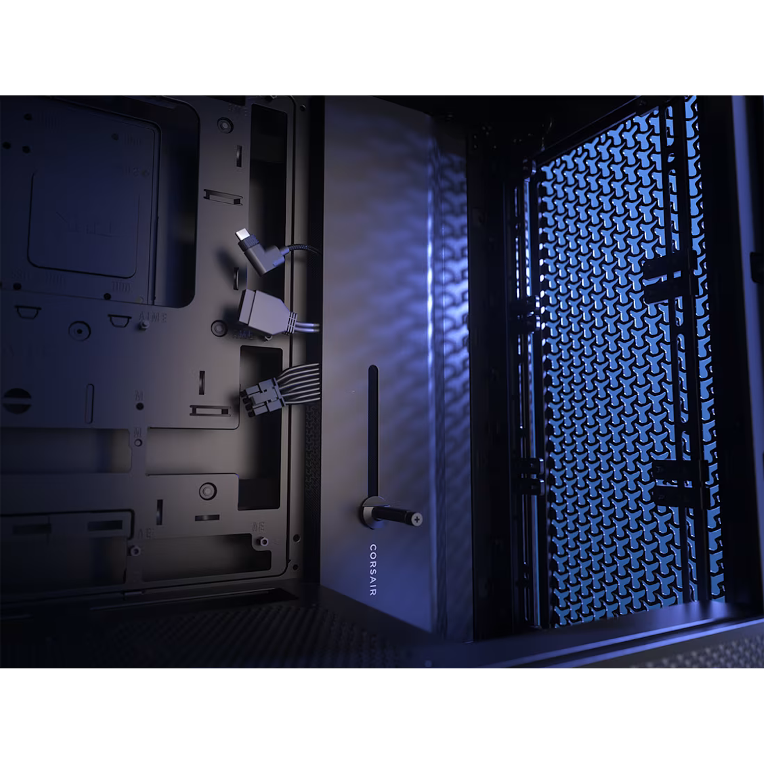 Corsair FRAME 4000D ATX Gabinete Mid-Tower, Panel Frontal Airflow 3D-Y, Vidrio Templado, USB-C 3.2 Gen 2, Soporte E-ATX, Alto Flujo de Aire, Negro 9