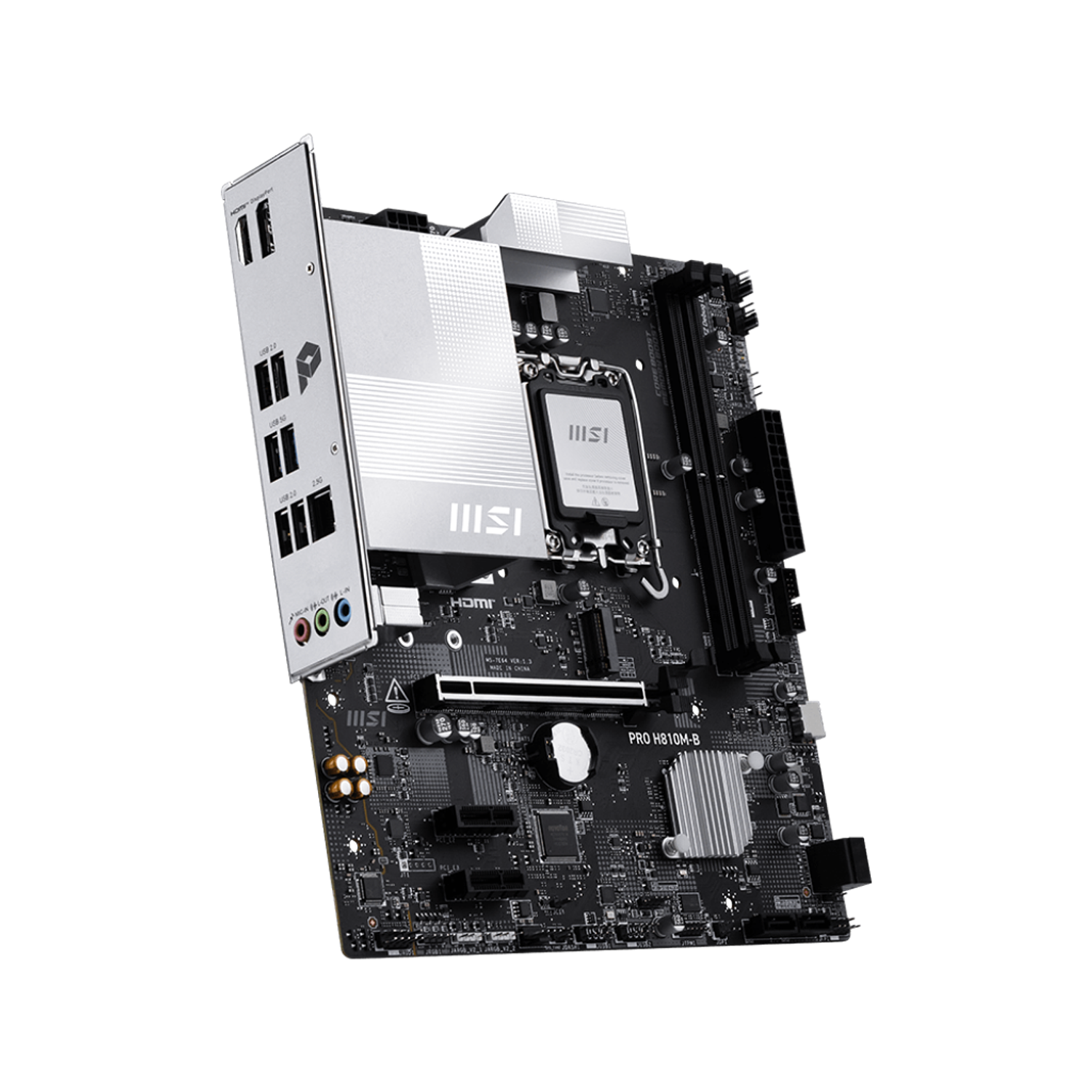 MSI PRO H810M-B, Placa Madre mATX, Chipset Intel H810, Socket LGA 1851, Compatible Core Ultra Serie 2, DDR5 6400, PCIe 5.0, LAN 2.5G 4