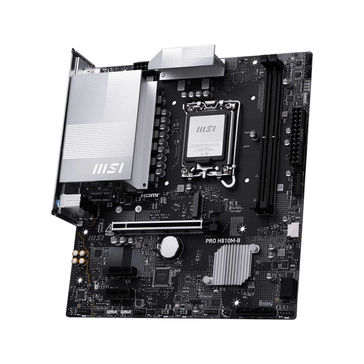 MSI PRO H810M-B, Placa Madre mATX, Chipset Intel H810, Socket LGA 1851, Compatible Core Ultra Serie 2, DDR5 6400, PCIe 5.0, LAN 2.5G 2
