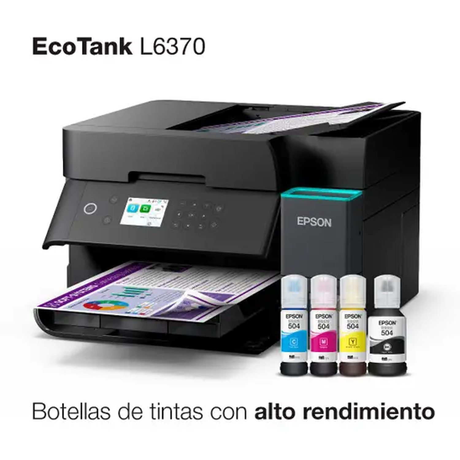 Epson EcoTank L6370 Impresora Multifuncional Escáner Copiadora a Color, Inyección de Tinta, Wi-Fi, USB, Dúplex Automático, A4, Alto Rendimiento 9
