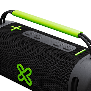 Klip Xtreme KBB-250 WaveRider Parlante Bluetooth Portátil 40W, Boombox Inalámbrico IPX7, Luces LED Multicolor, Batería hasta 74 Horas, TWS, USB, AUX, TF, Negro