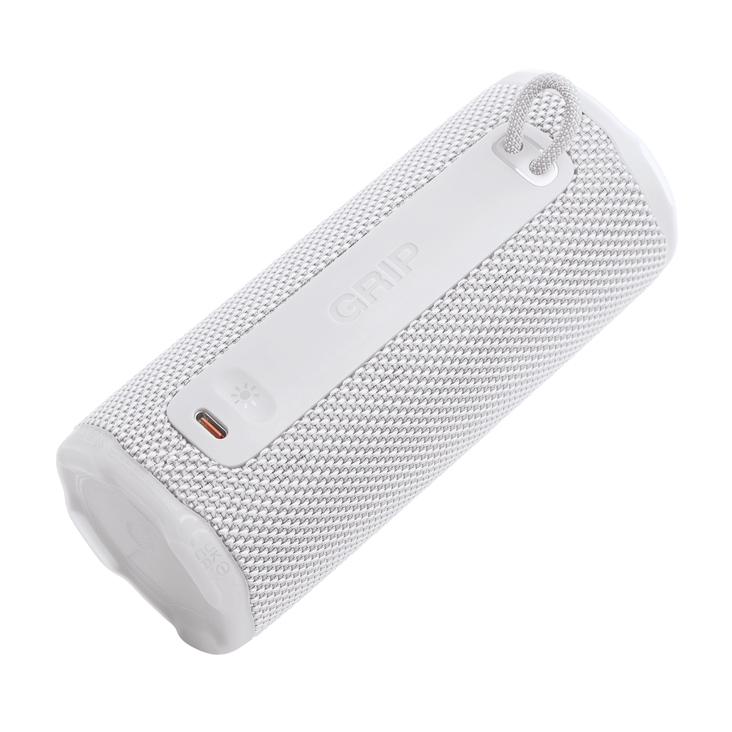JBL Grip Parlante Bluetooth Portátil, Sonido JBL Pro, IP68 Resistente al Agua y Polvo, 14 h Reproducción, Luz LED Ambiental, Auracast, Blanco 6