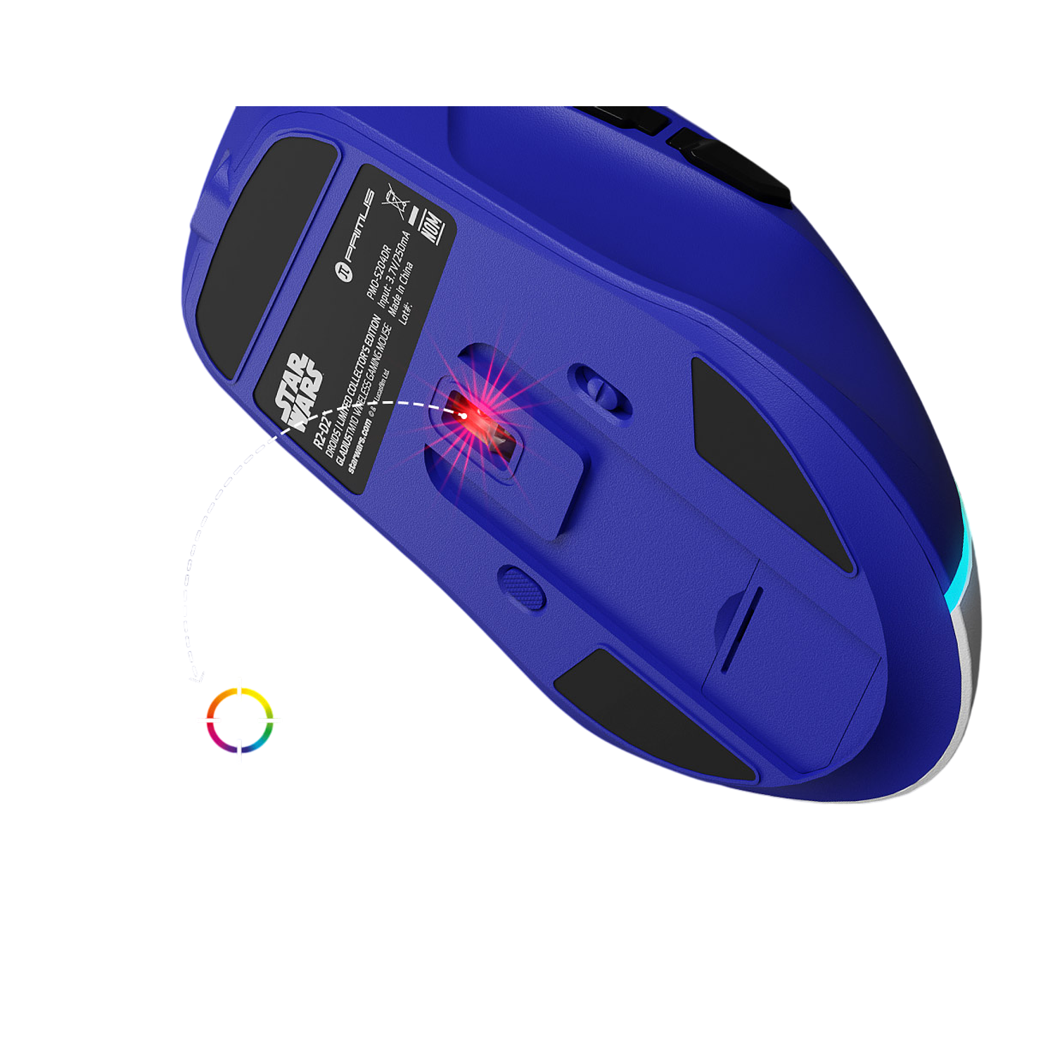 Primus Gaming PWH-SM250R2 Mouse Gamer Inalámbrico RGB, Trímodo USB-C / 2.4 GHz / Bluetooth, Multi-DPI 10.000, Ergonómico Diestros, Star Wars, Precisión Profesional, 8 Botones Programables 4
