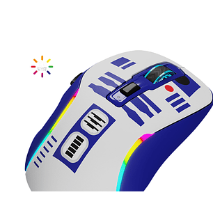 Primus Gaming PWH-SM250R2 Mouse Gamer Inalámbrico RGB, Trímodo USB-C / 2.4 GHz / Bluetooth, Multi-DPI 10.000, Ergonómico Diestros, Star Wars, Precisión Profesional, 8 Botones Programables