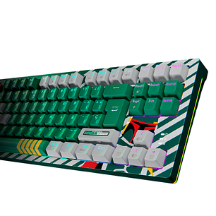 Primus Gaming BALLISTA82T Teclado Mecánico Gamer, Inalámbrico y Cableado, Español Latino, 2.4 GHz, Bluetooth, USB 2.0, RGB, Diseño Ergonómico