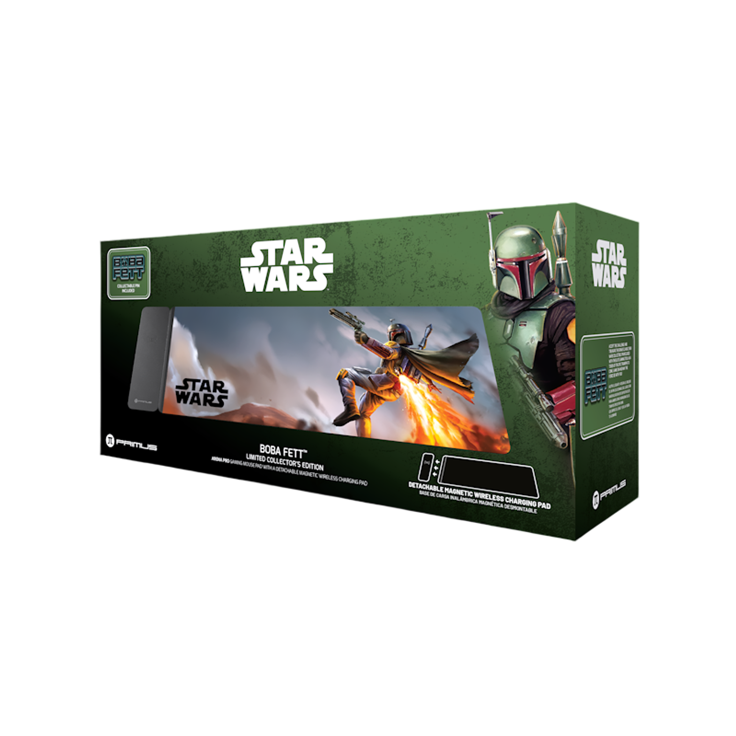 Primus Gaming PMP-S17BF-XL Alfombrilla Gamer Star Wars XL 30×80 cm, con Carga Inalámbrica 15W, Mouse Pad Gaming Antideslizante, Base Magnética Desmontable 6