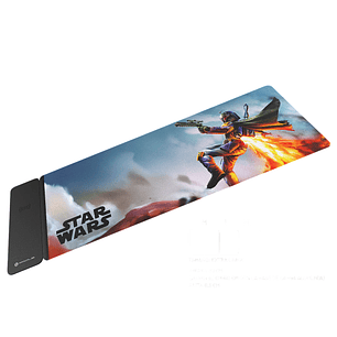 Primus Gaming PMP-S17BF-XL Alfombrilla Gamer Star Wars XL 30×80 cm, con Carga Inalámbrica 15W, Mouse Pad Gaming Antideslizante, Base Magnética Desmontable