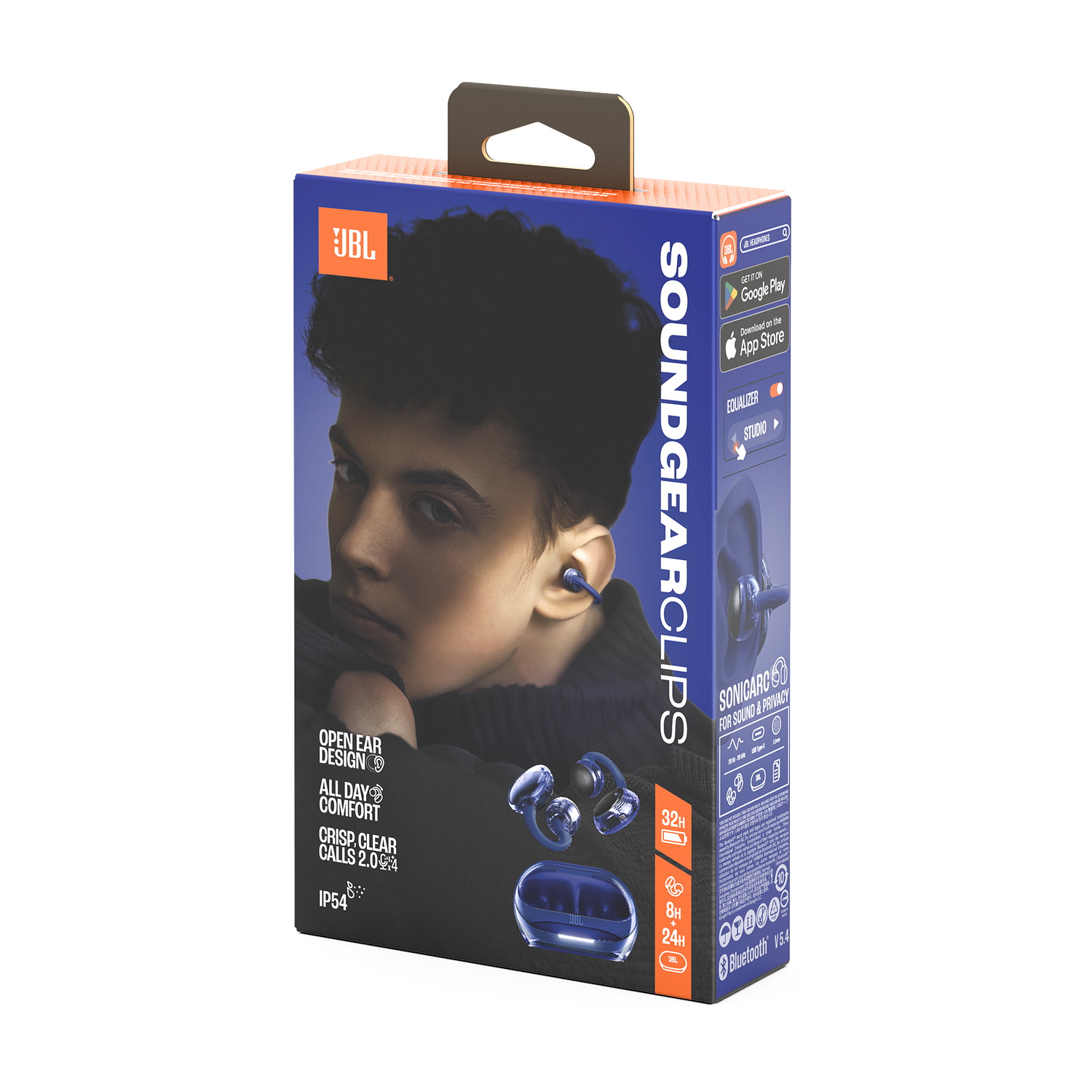 JBL Soundgear Clips Audifonos TWS, Bluetooth 5.4, True Wireless, IP54, OpenSound, Micrófono, Speed Charge, Azul 5