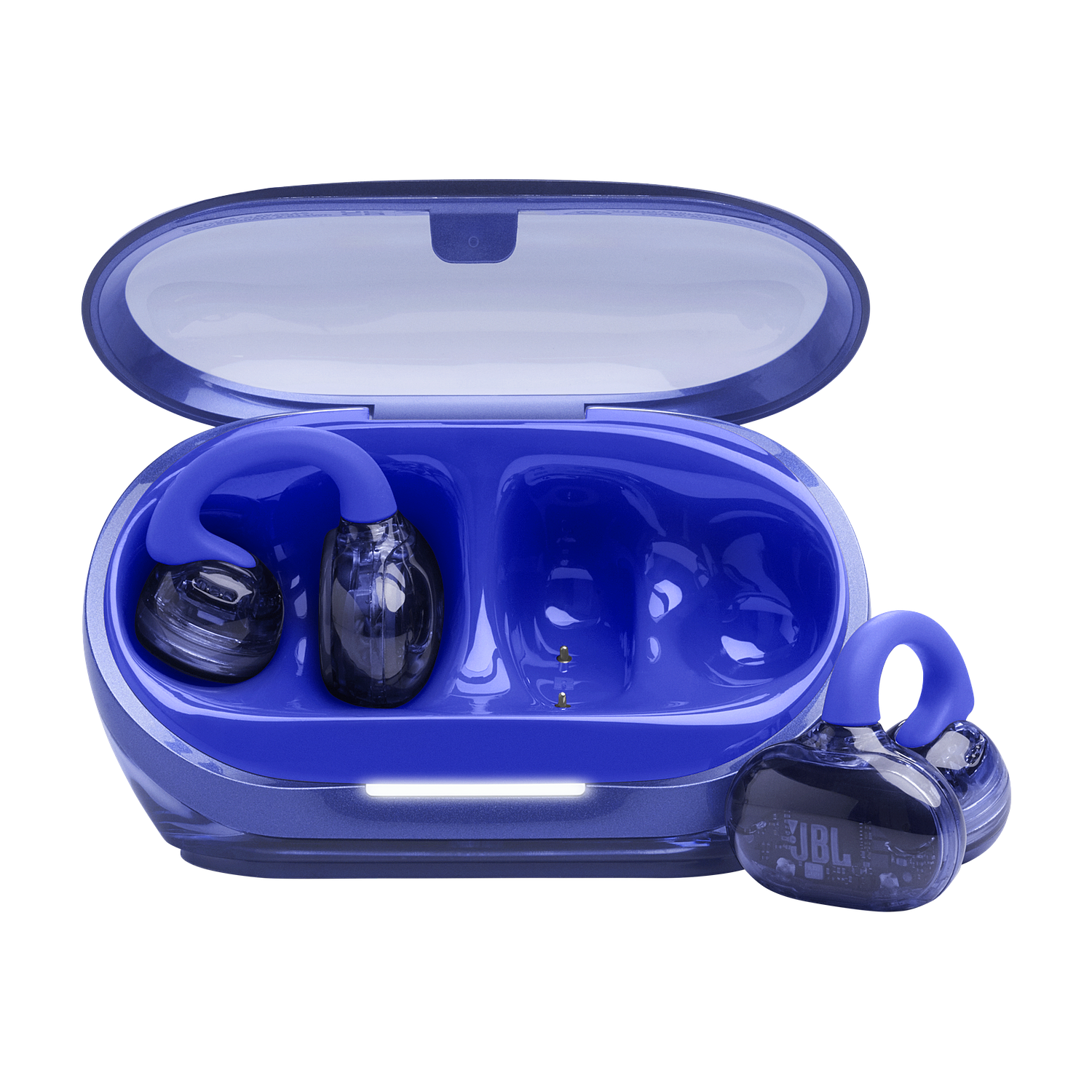 JBL Soundgear Clips Audifonos TWS, Bluetooth 5.4, True Wireless, IP54, OpenSound, Micrófono, Speed Charge, Azul 1