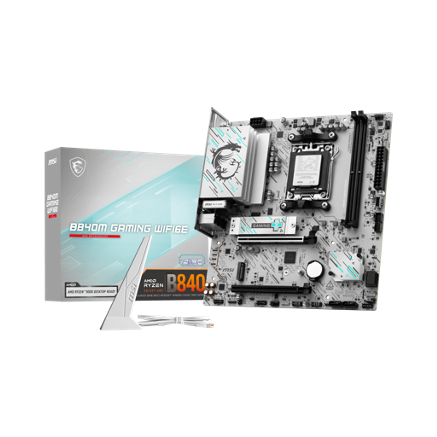 MSI B840M GAMING WIFI 6E Placa Madre, Socket AM5, DDR5, 2x M.2 PCIe 4.0, LAN 2.5GbE, ARGB, mATX