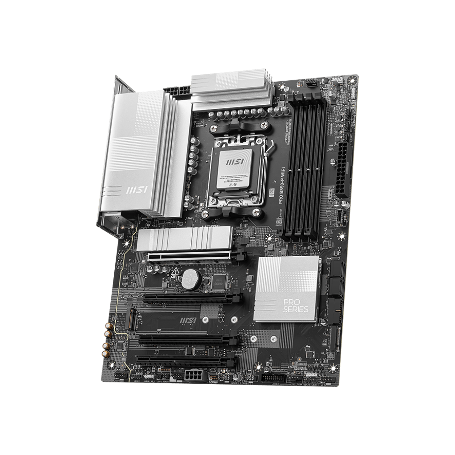 MSI PRO B850-P WIFI Placa Madre ATX AMD AM5, Chipset B850, Compatible Ryzen 9000 8000 7000, DDR5 hasta 8200MHz, PCIe 5.0, Wi-Fi 7, Bluetooth 5.4, 5G LAN 3