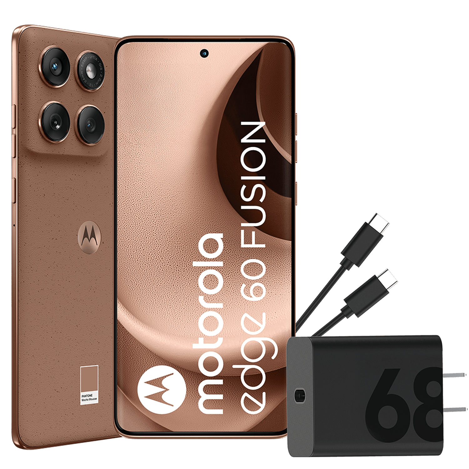 Motorola Edge 60 Fusion 5G Smartphone Android 15, Pantalla pOLED 6.7” 120Hz, 8GB RAM, 256GB, Cámara 50MP + 13MP, Batería 5200mAh, Carga Rápida 68W, Dual SIM, IP68, Cafe 2