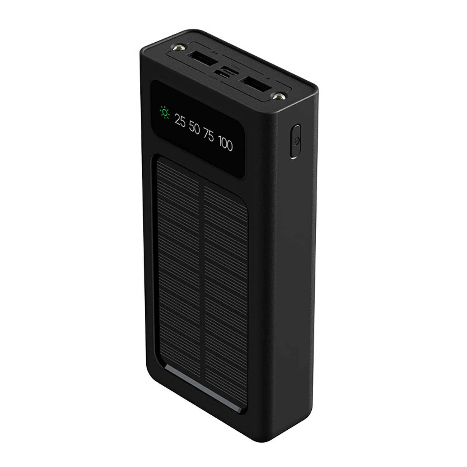 Xtech XPB-200 Banco de Energía Solar 20.000mAh, Power Bank Universal, USB-C 24 pin, USB-A 4 pin, Micro-USB 5 pin, Batería Litio Polímero, Linterna LED, Carga Rápida, Negro 2