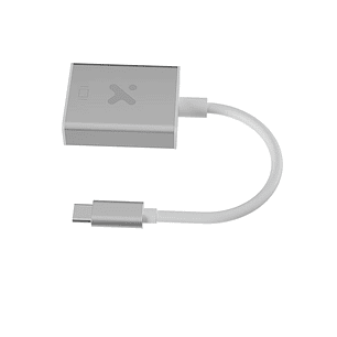 Xtech XTC-552 Adaptador USB-C a VGA, Display Adapter, Conector USB-C macho a VGA hembra, Resolución 1080p, Compatible Windows macOS Chrome OS Android, Carcasa Metálica, Cable 14cm, Plata