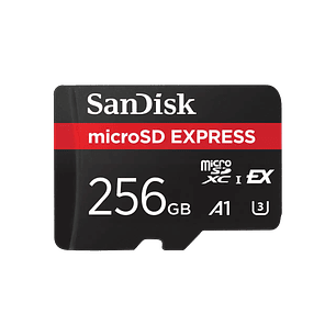 SanDisk microSD Express 256GB Tarjeta de Memoria Rápida, Lectura 880MB/s, Escritura 650MB/s, PCIe Gen 3 NVMe, Compatible Smartphones, Tablets, Cámaras, Drones, Consolas Portátiles