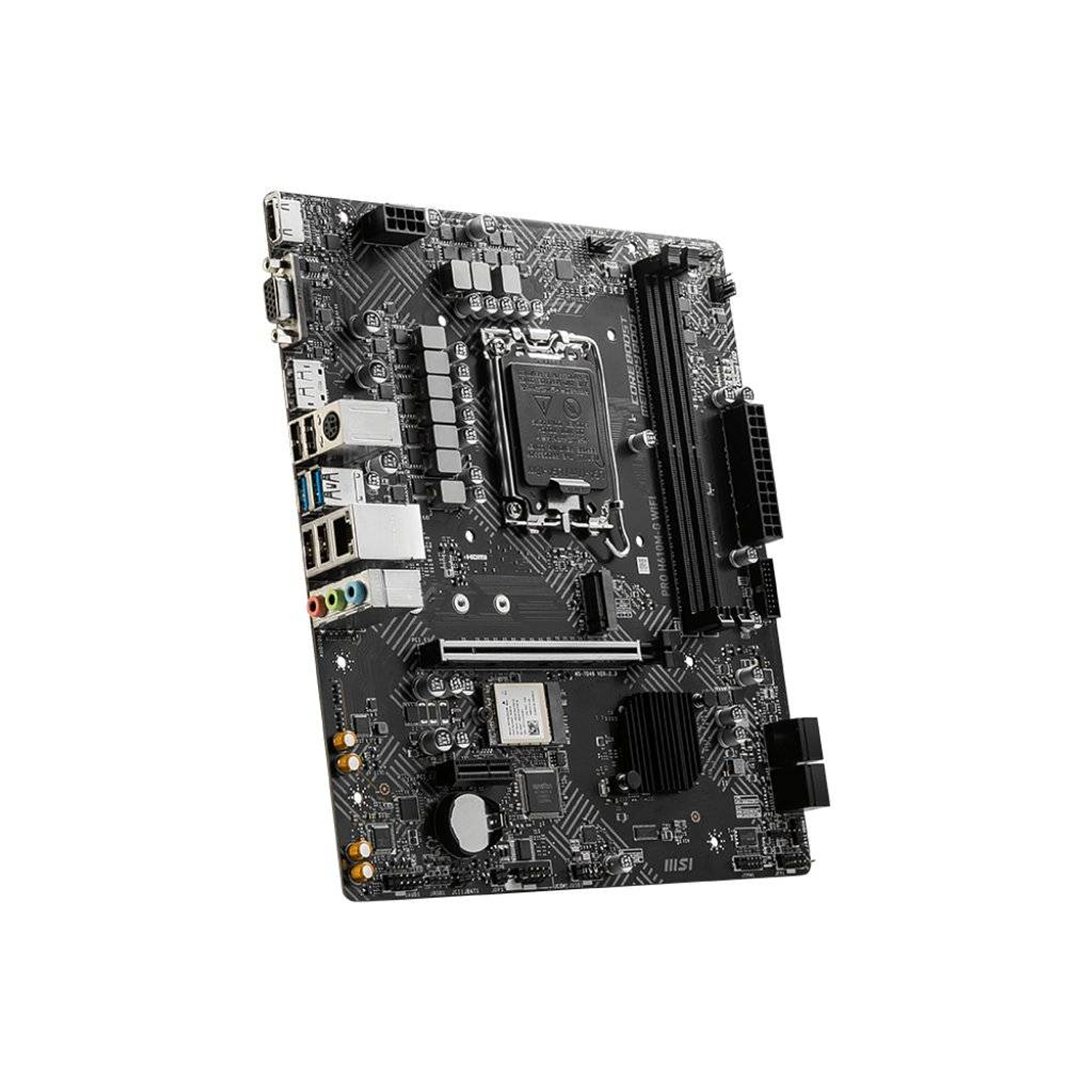 MSI PRO H610M-G WIFI Placa Madre Micro ATX, Socket LGA1700, Intel H610, Compatible Core i9, Core i7, Core i5, Core i3, Pentium, Celeron, Soporte DDR5, PCIe 4.0, Intel HD Graphics 3