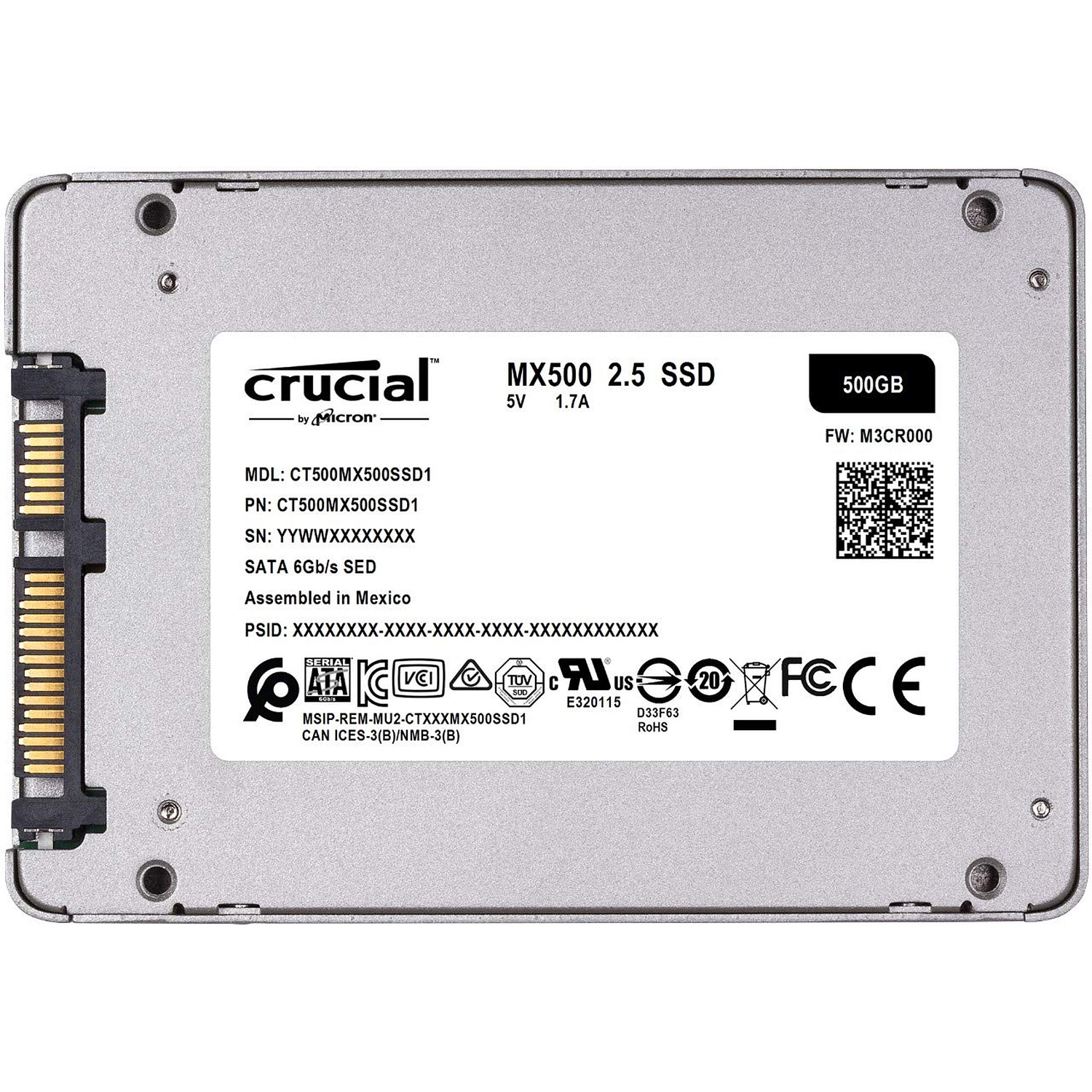 Crucial MX500 500GB 3D NAND SATA 2.5 2