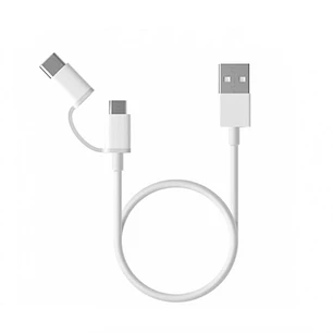 Xiaomi Mi 2 en 1 15303, Cable USB-A a Micro-USB/USB-C, 1m, Blanco