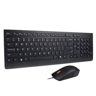 Lenovo Essential Wired Combo, Teclado y Mouse Alámbrico, USB, Teclado Completo con Tecla Copilot, Mouse Ambidiestro, Windows 10/11