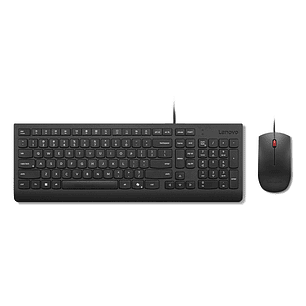 Lenovo Essential Wired Combo, Teclado y Mouse Alámbrico, USB, Teclado Completo con Tecla Copilot, Mouse Ambidiestro, Windows 10/11