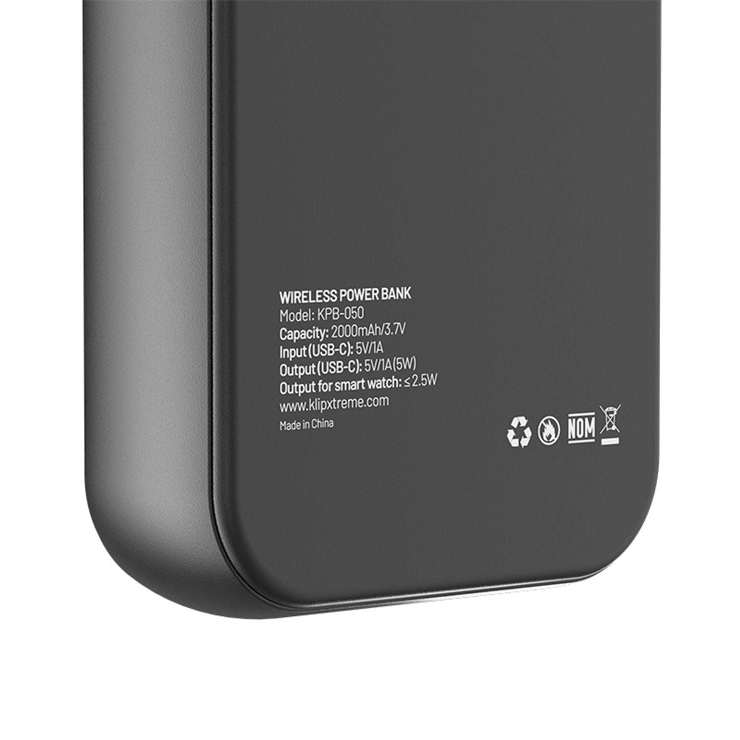 Klip Xtreme KPB-050 PowerWatch 2 en 1 Power Bank 2000mAh, Cargador Inalámbrico Apple Watch, USB-C Integrado, Carga Wireless 2.5W, Banco de Energía Portátil 3