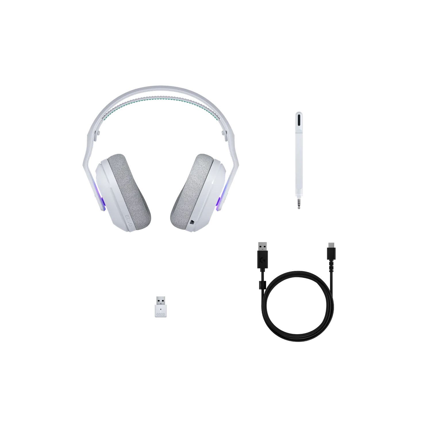 Logitech G522 LIGHTSPEED Audífonos Gamer Inalámbricos, USB-C, Bluetooth, RGB, Micrófono Extraíble, 7.1 Surround, PC, PS5, Blanco 6