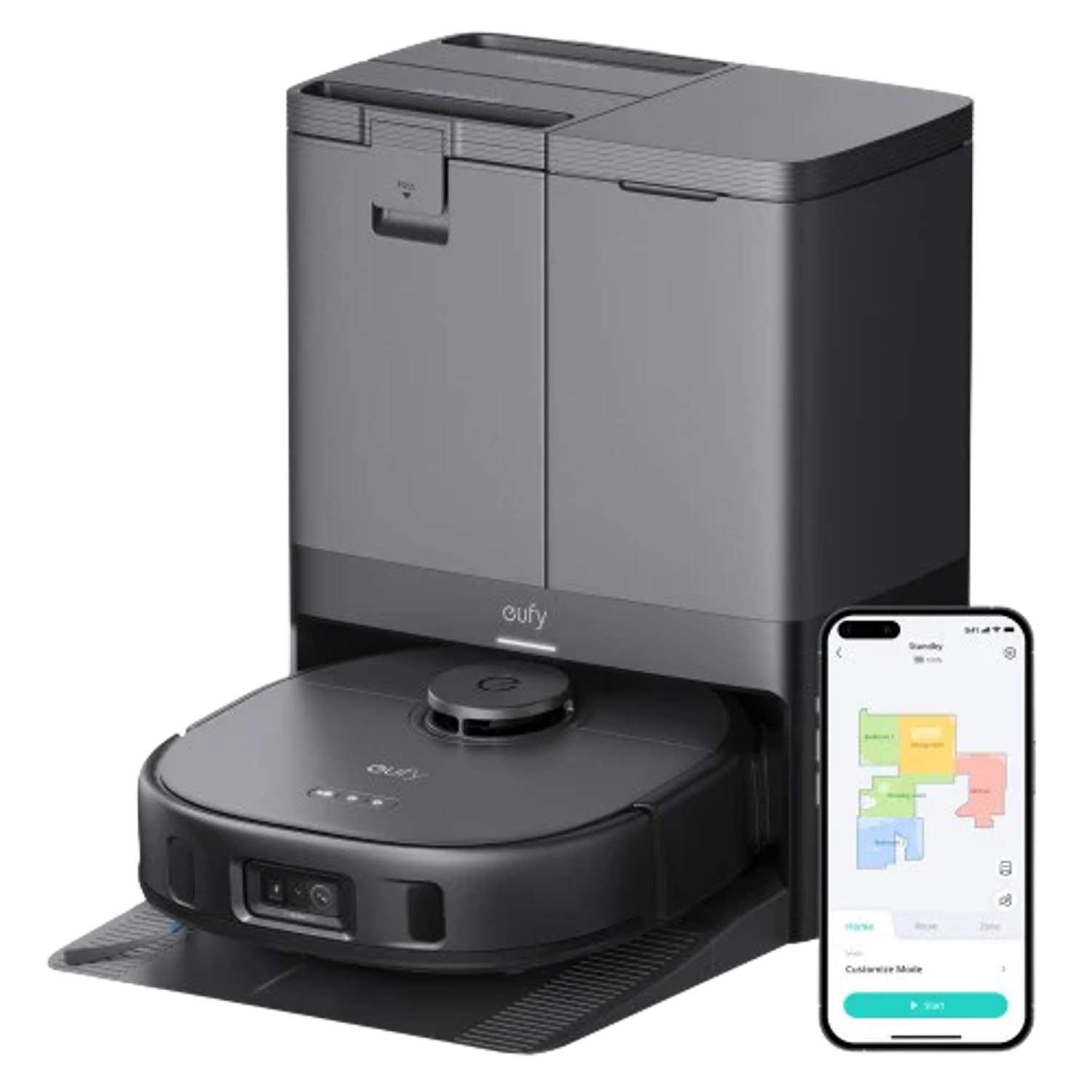 Eufy X10 Pro Omni Robot Vacuum Black Aspiradora Robot 8000Pa, Mopa Autolavable, Estación Todo en Uno, IA Anti-Obstáculos, Navegación Láser, MopMaster 2.0 1