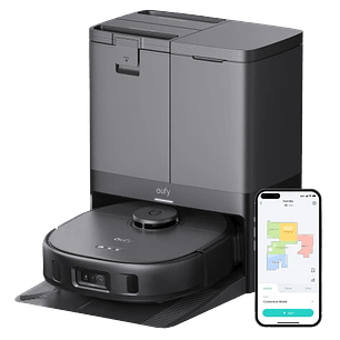 Eufy X10 Pro Omni Robot Vacuum Black Aspiradora Robot 8000Pa, Mopa Autolavable, Estación Todo en Uno, IA Anti-Obstáculos, Navegación Láser, MopMaster 2.0