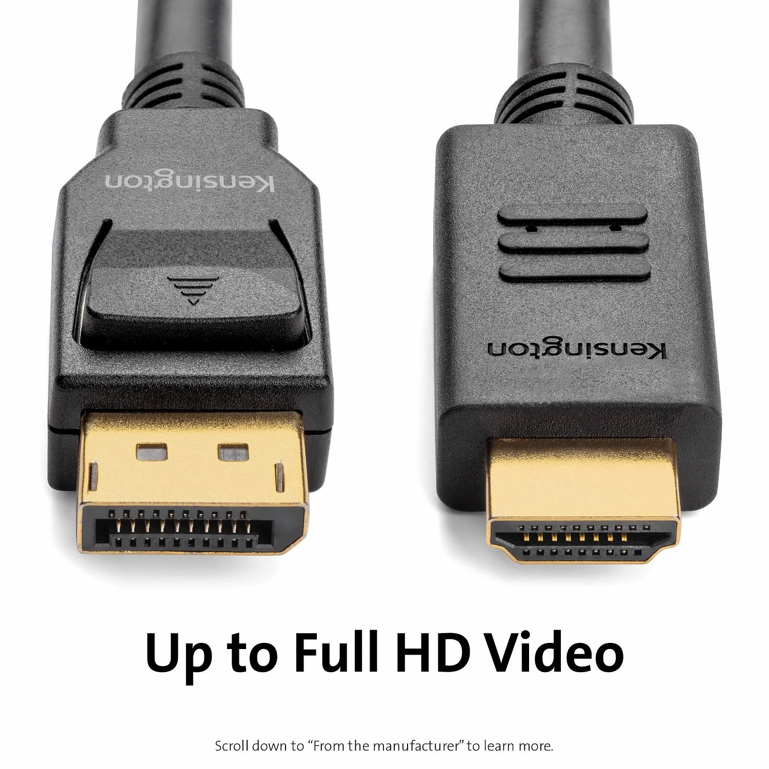  Kensington Cable DisplayPort 1.2 a HDMI 1.4, DP a HDMI Pasivo, Full HD 1080p 1920x1200 @60Hz, 1.8 m, Negro 3
