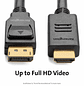  Kensington Cable DisplayPort 1.2 a HDMI 1.4, DP a HDMI Pasivo, Full HD 1080p 1920x1200 @60Hz, 1.8 m, Negro - Miniatura 3