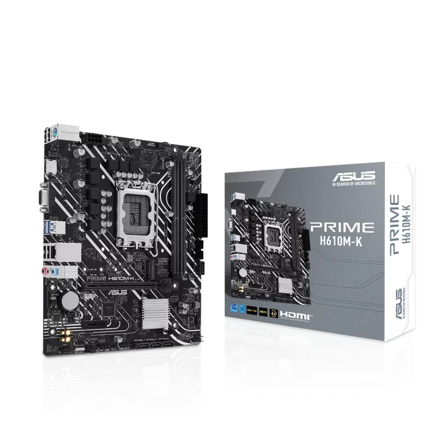 ASUS PRIME H610M-K Placa Madre Micro ATX, DDR5, LGA1700, Intel Core i7/i5/i3, Celeron, Pentium, M.2, PCIe 4.0, USB 3.2, CO, AS 6
