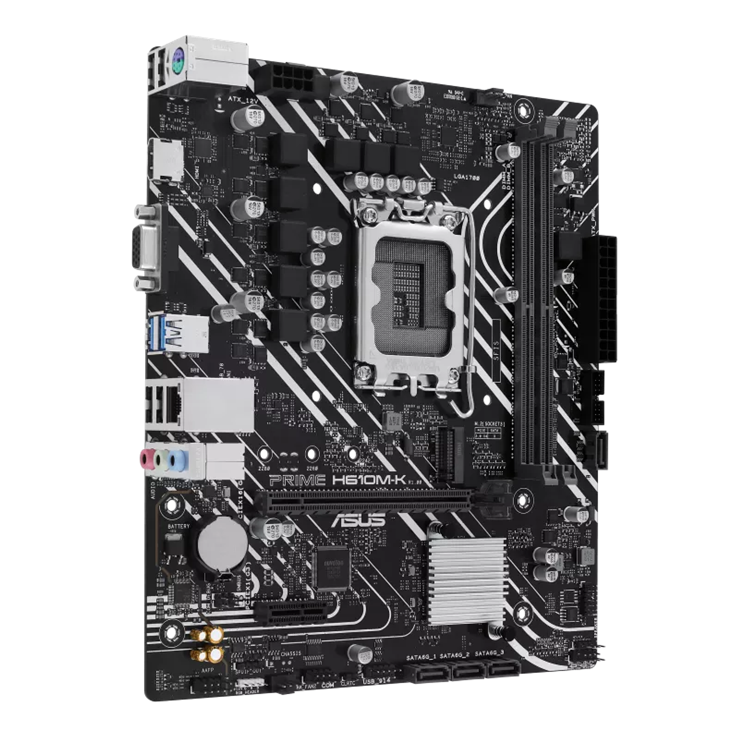 ASUS PRIME H610M-K Placa Madre Micro ATX, DDR5, LGA1700, Intel Core i7/i5/i3, Celeron, Pentium, M.2, PCIe 4.0, USB 3.2, CO, AS 2