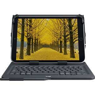 Logitech Universal Folio Teclado Bluetooth para Tablets 9 a 10 pulgadas, Funda con Teclado Inalámbrico QWERTY, Compatible iPad, Android y Windows