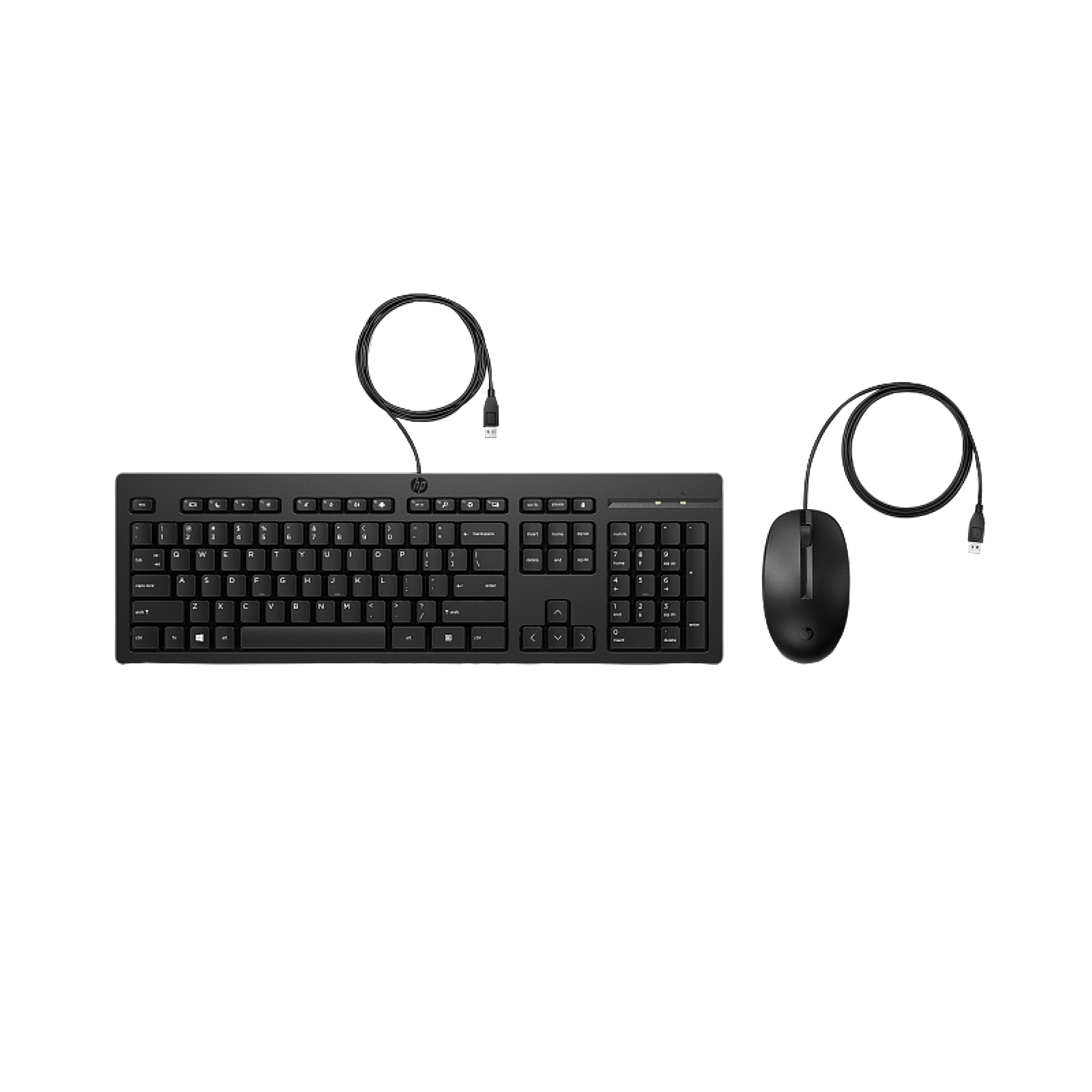 HP 225 Combo Teclado y Mouse con Cable USB, Teclado Español Tamaño Completo, Ratón Óptico, Tecla Copilot, Plug and Play, Compatible Windows, Negro 2