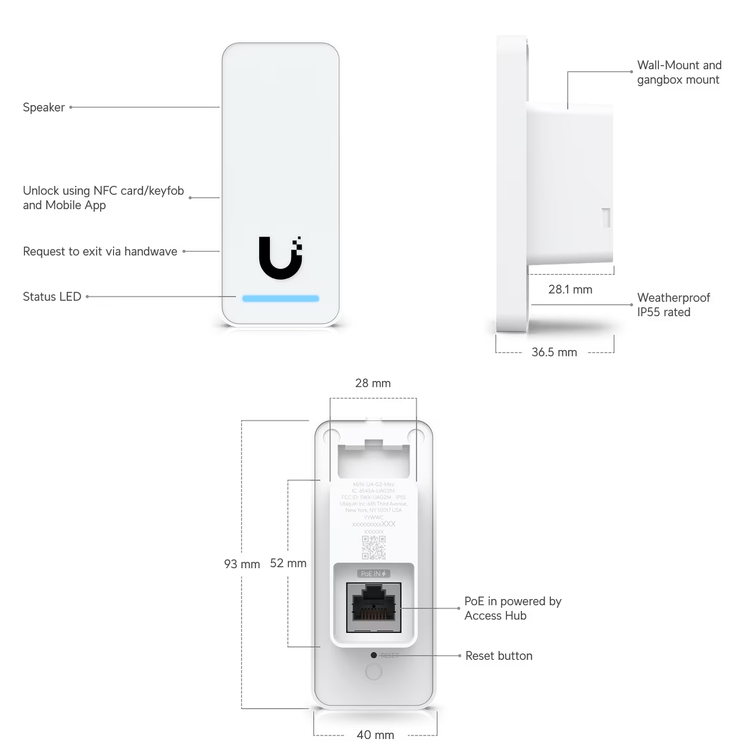Ubiquiti UniFi UA-SK-Elevator Kit de Control de Acceso IP para Ascensores y Elevadores con Lector NFC 5