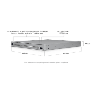 Ubiquiti UniFi USW-Pro-XG-24-PoE Switch de Distribución Multi-Gigabit de 24 Puertos 10 GbE con PoE++ y Enlaces SFP+ de 25 Gbps