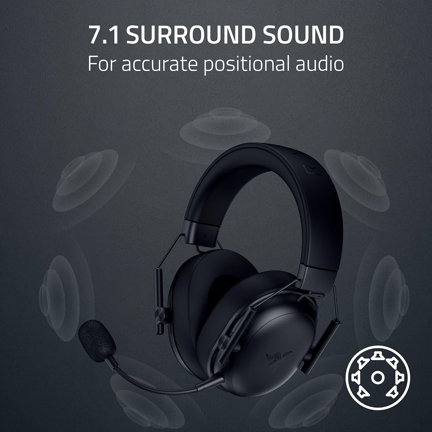 Razer BlackShark V3 X HyperSpeed Audifonos Esports Inalámbrico, HyperSpeed Wireless 2.4GHz, Bluetooth, Sonido Envolvente 7.1, Micrófono Desmontable, Negro 7