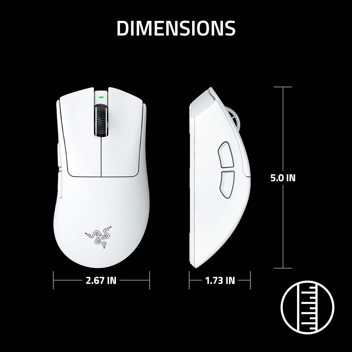 Razer DeathAdder V4 Pro Mouse Gamer Inalámbrico, HyperSpeed Wireless 2.4 GHz, Sensor Óptico Focus Pro 45.000 DPI, Ultraligero 56 g, HyperPolling 8000 Hz, Blanco 5