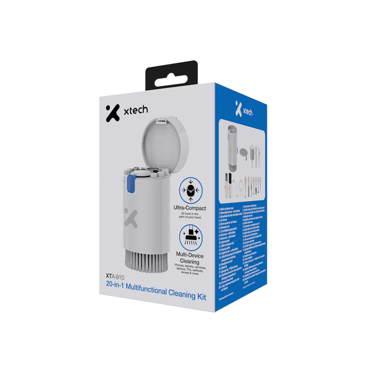 Xtech XTA-910, Kit Limpieza 20 en 1 para Electrónica, Teclados, Celulares, Laptops, Audífonos y Cámaras 2