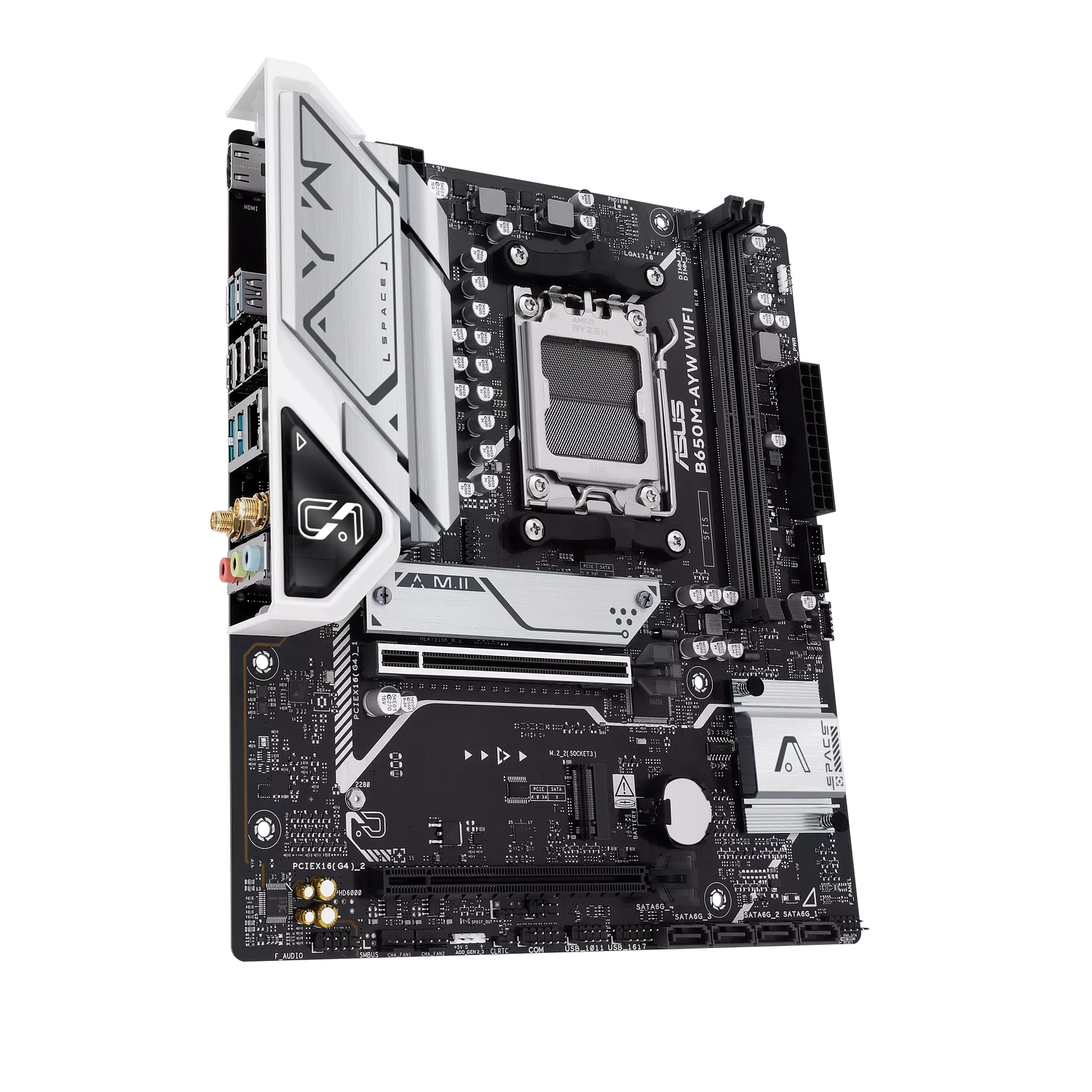ASUS B650M Placa Madre AMD B650 Chipset , Micro-ATX, DDR5, PCIe 5.0 M.2, HDMI™, Realtek 2.5Gb Ethernet, Wi-Fi 6, USB, Tipo-C, SATA 6 Gbps 4