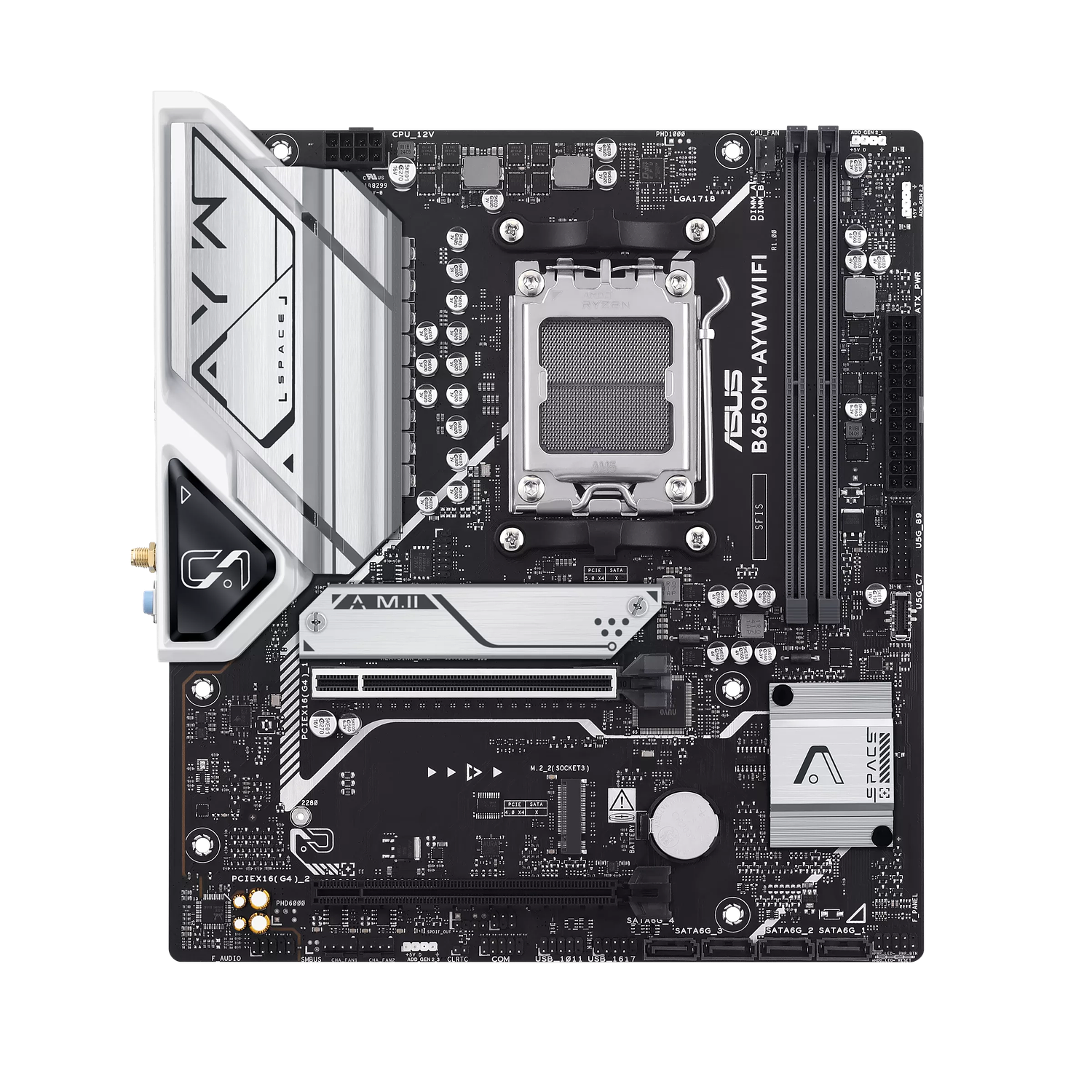 ASUS B650M Placa Madre AMD B650 Chipset , Micro-ATX, DDR5, PCIe 5.0 M.2, HDMI™, Realtek 2.5Gb Ethernet, Wi-Fi 6, USB, Tipo-C, SATA 6 Gbps 2