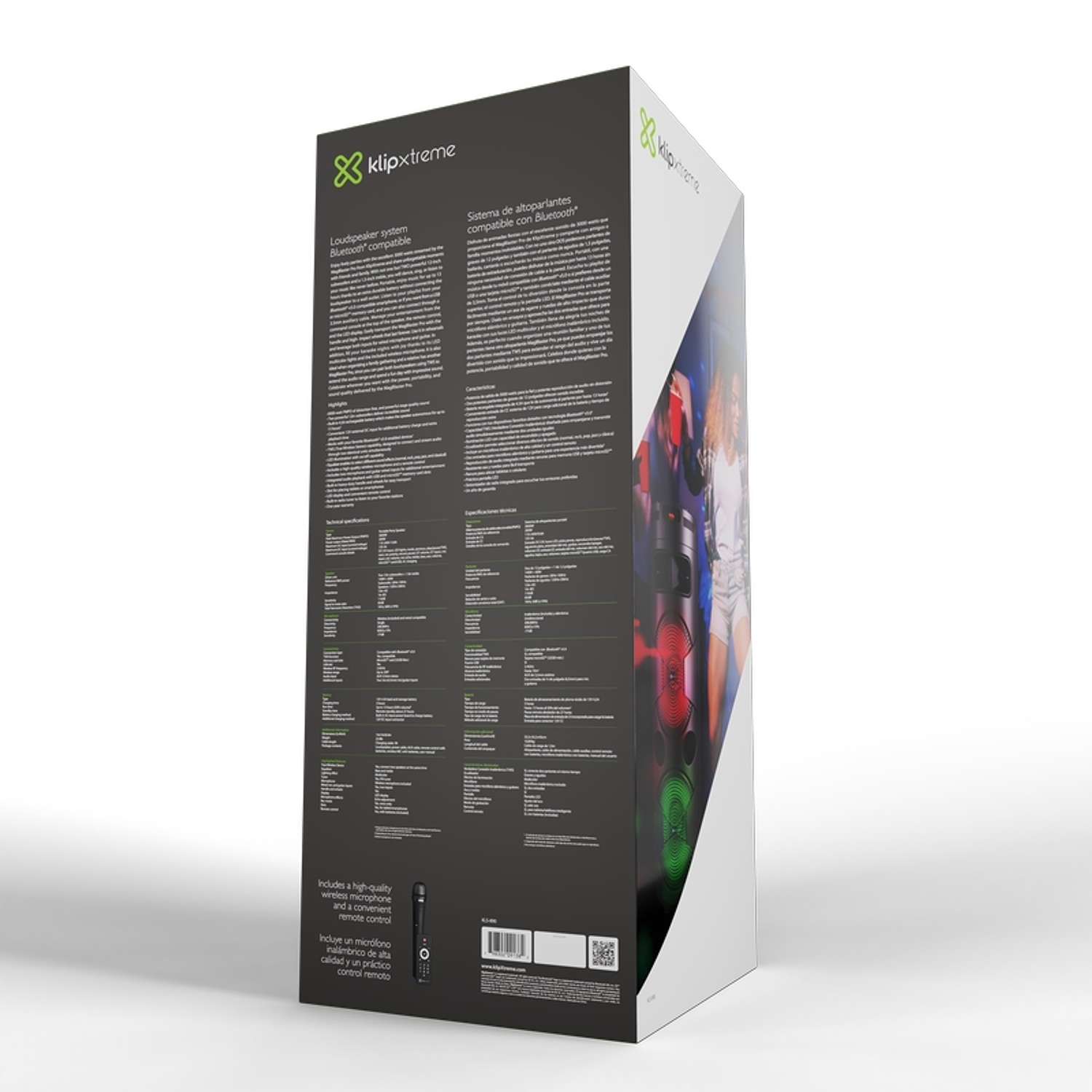 Klip Xtreme KLS-890 Sistema Parlantes 2x12”, Bluetooth v5.0, TWS, LED, Micrófono Inalámbrico, Negro 6