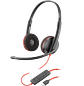 Poly Blackwire 3220 Auriculares Alámbrico USB Profesionales con Micrófono, Audio Estéreo, Controles en Cable, Ideal Oficina y Videollamadas - Miniatura 1